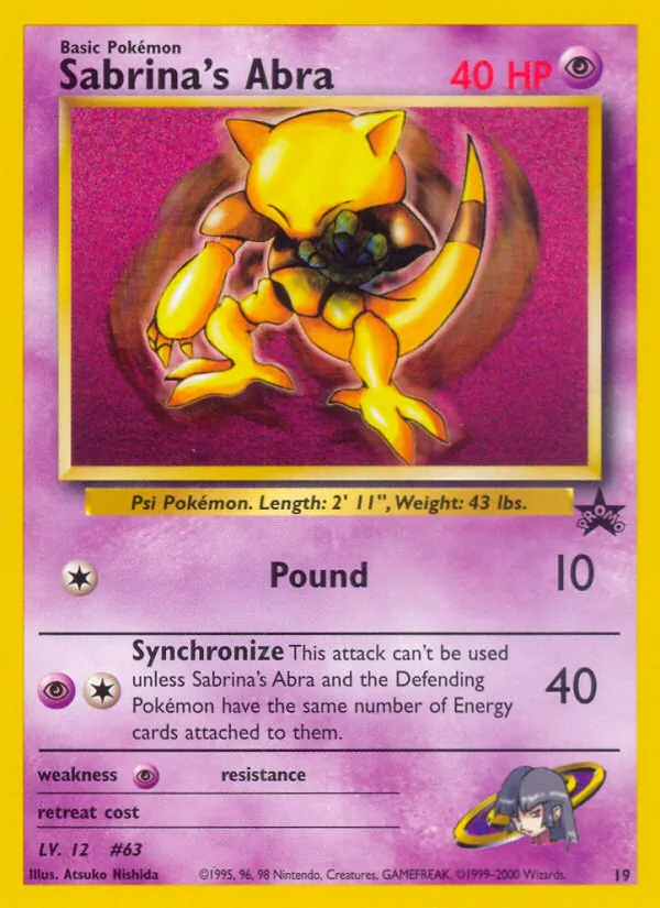 Sabrina's Abra #19, Standard print, TCGdex reference