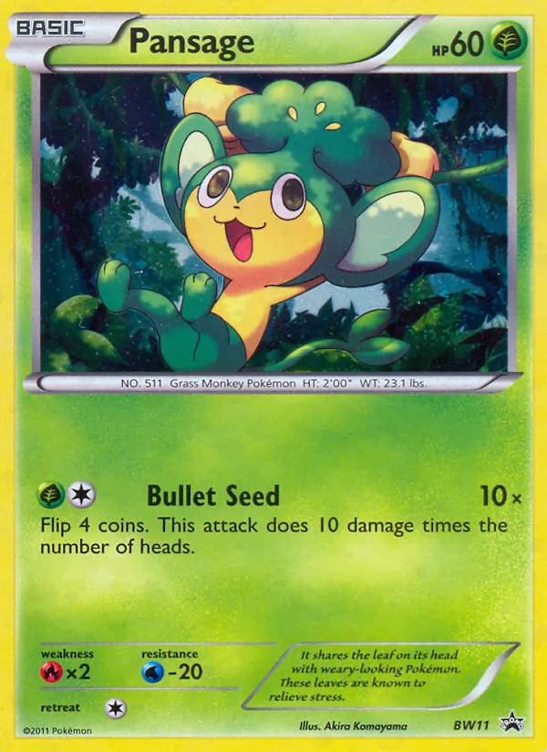 Pansage #BW11, BW Black Star Holo, TCGdex reference