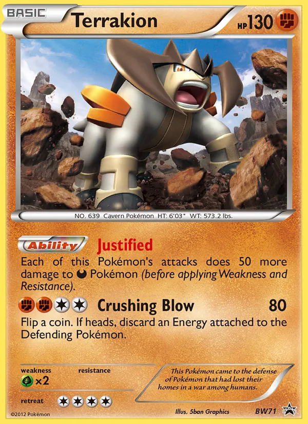 Terrakion #BW71, BW Black Star Holo, TCGdex reference