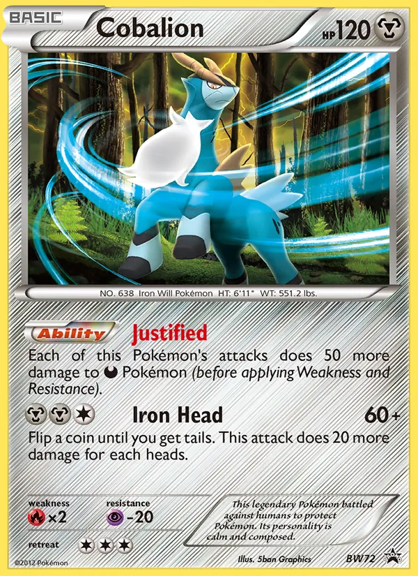 Cobalion #BW72, BW Black Star Holo, TCGdex reference