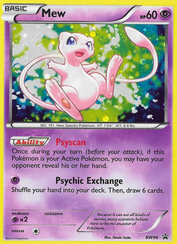 Mew #BW98, BW Black Star Holo, TCGdex reference
