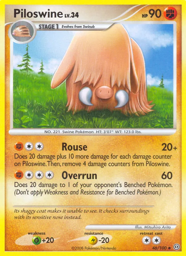 Piloswine 46/100, base reference; stamps unverified