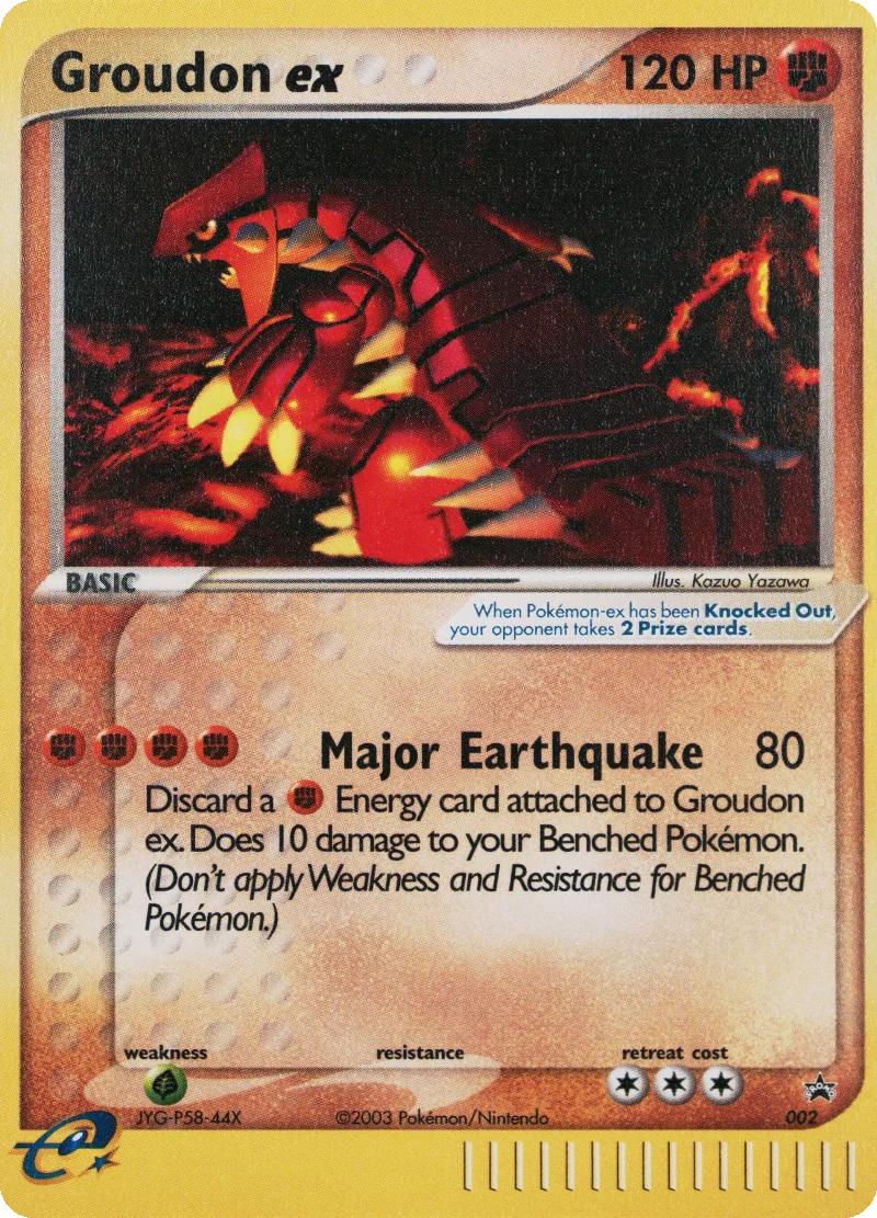 Groudon ex #002, Nintendo Black Star No e-Reader Code, PSA cert 98929340 reference placeholder
