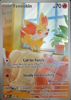 Fennekin #080, English Pokemon Center stamped promo reference image