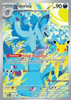 Nidorina #101, English Pokemon Center stamped promo reference image