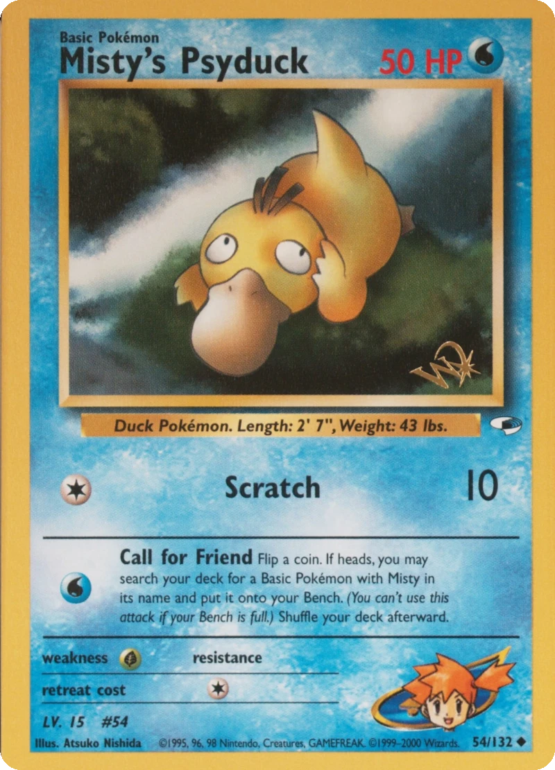 Misty's Psyduck Gold W stamp PSA reference placeholder