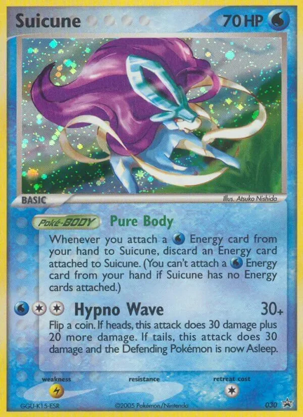 Suicune #030, Nintendo Black Star Holofoil, TCGdex reference