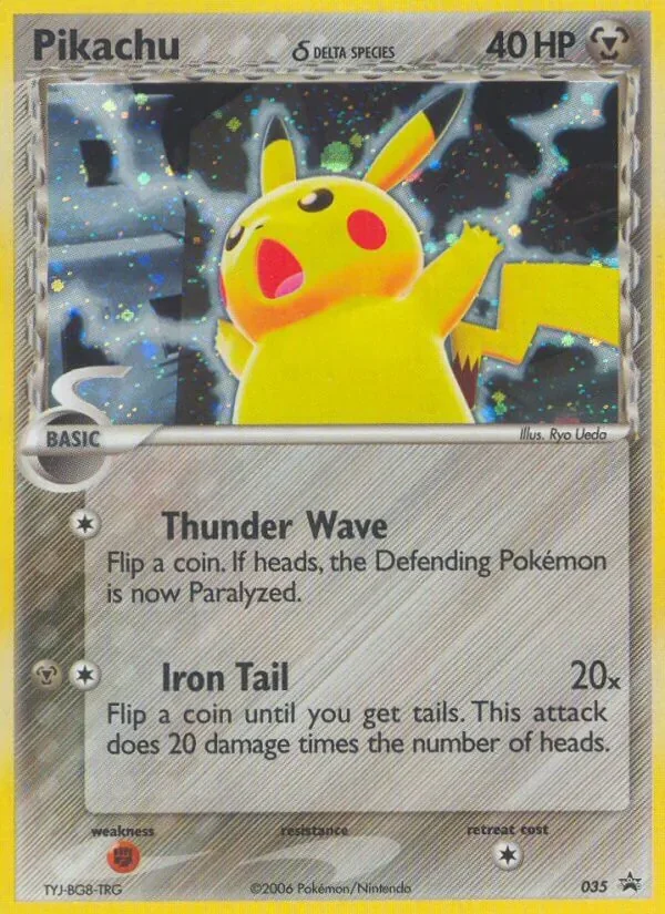 Pikachu δ #035, Nintendo Black Star Holofoil, TCGdex reference