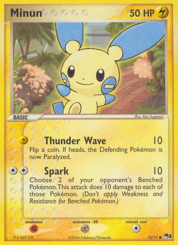 Minun #12, POP Series 1 Non Holo, TCGdex reference
