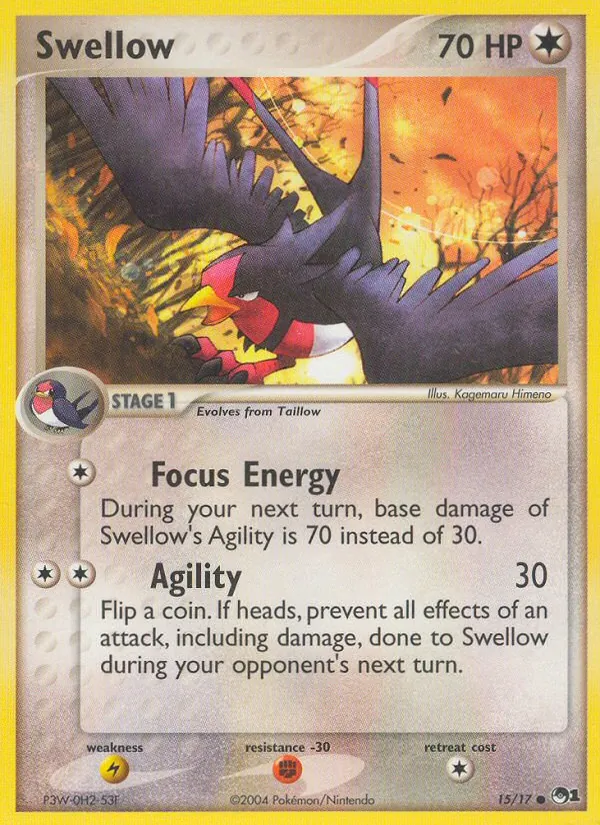 Swellow #15, POP Series 1 Non Holo, TCGdex reference
