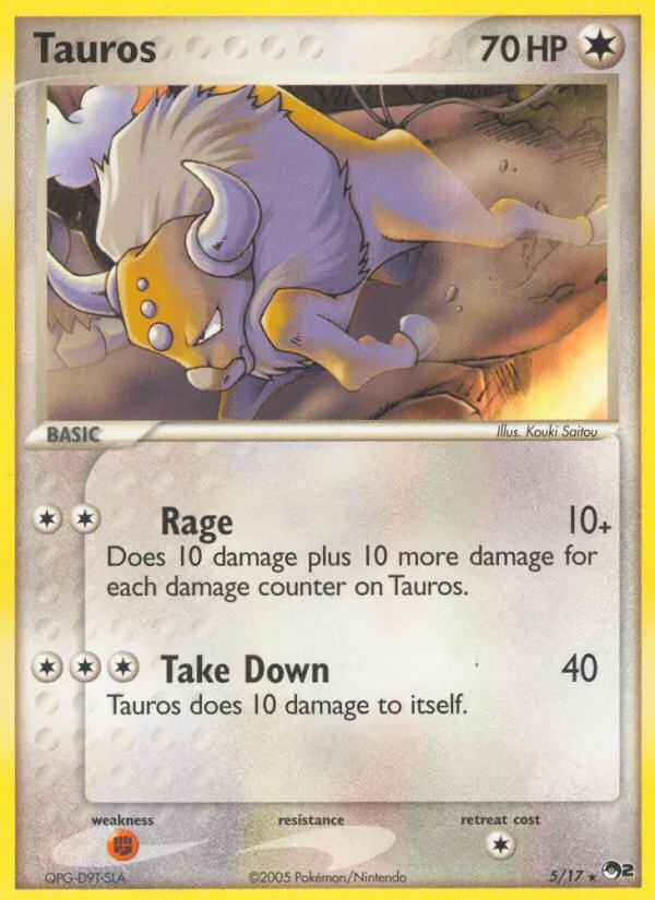Tauros #5, POP Series 2 Non Holo, TCGdex reference