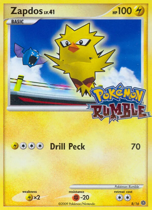 Zapdos #8, Pokémon Rumble Standard print, TCGdex reference