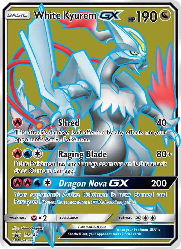 White Kyurem GX #SM141, SM Black Star Holo, TCGdex reference