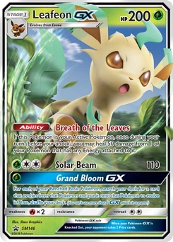 Leafeon GX #SM146, English SM Black Star Promos promo, reference image