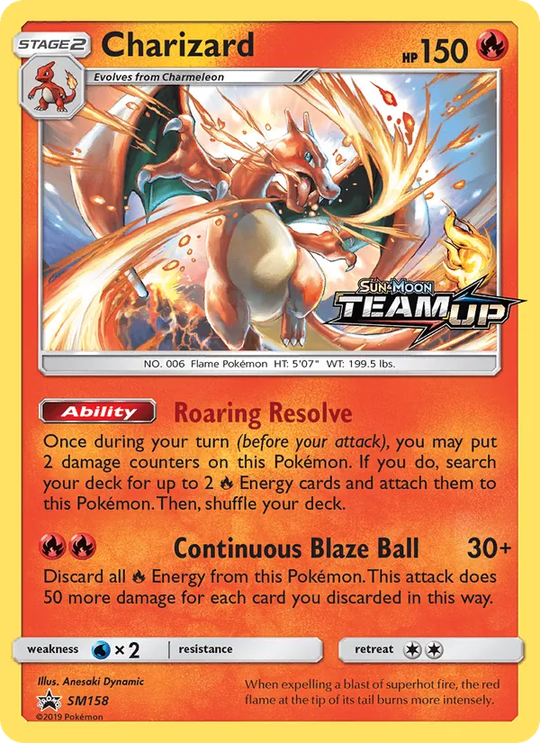Charizard SM158, prerelease base reference scan