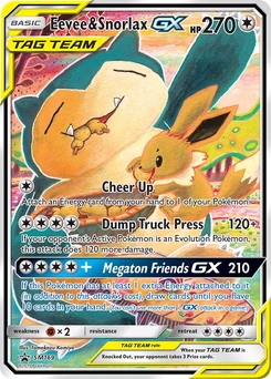 Eevee & Snorlax GX #SM169, English SM Black Star Promos promo, reference image