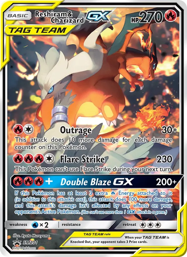 Reshiram & Charizard GX #SM201, SM Black Star Holo, TCGdex reference