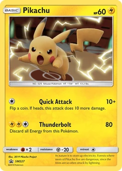 Pikachu #SM227, English SM Black Star Promos promo, reference image
