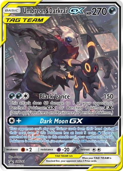 Umbreon & Darkrai GX #SM241, English SM Black Star Promos promo, reference image