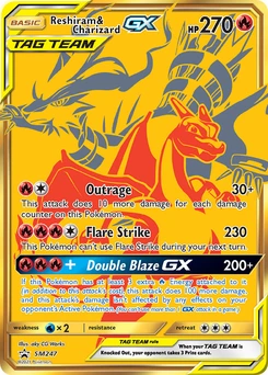Reshiram & Charizard GX #SM247, English SM Black Star Promos promo, reference image
