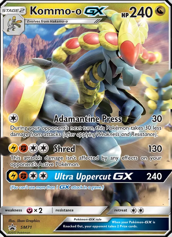 Kommo-o GX #SM71, SM Black Star Holo, TCGdex reference