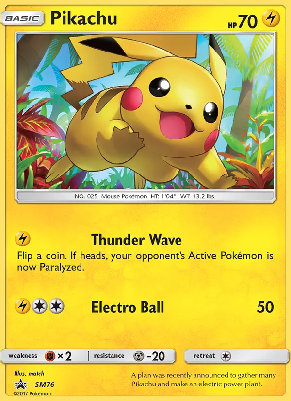 Pikachu #SM76, SM Black Star Holo, TCGdex reference