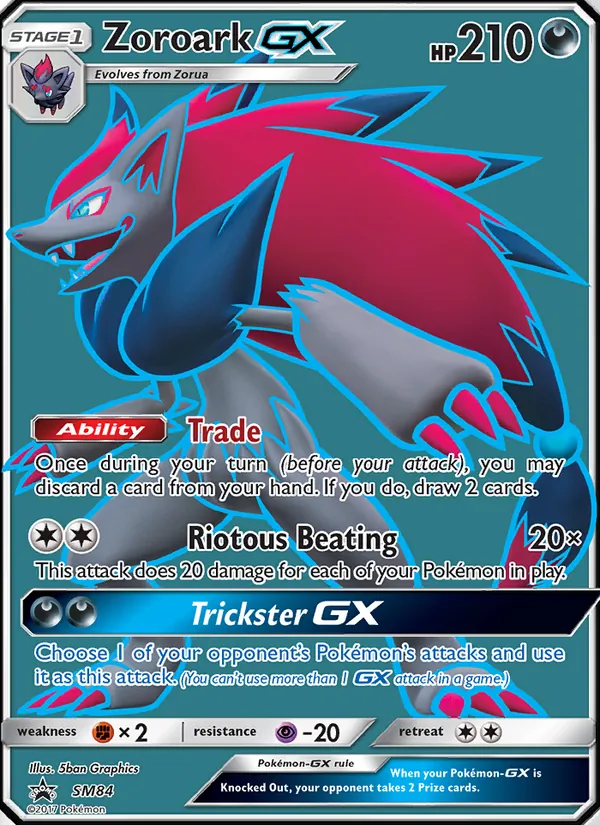 Zoroark GX #SM84, SM Black Star Holo, TCGdex reference