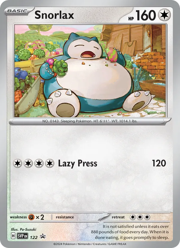 Snorlax #122, SWSH Black Star Holo, TCGdex reference