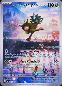 Teal Mask Ogerpon #123, English Pokemon Center stamped promo reference image