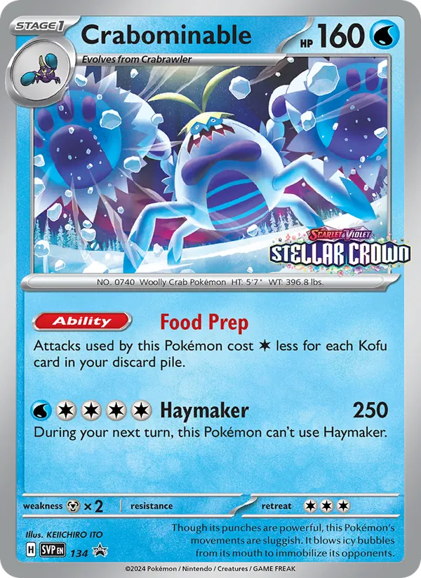 Crabominable 134, prerelease base reference scan