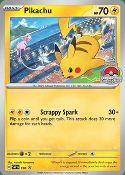Pikachu #190, English 2024 World Championships stamped promo reference image