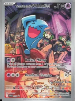Team Rocket's Wobbuffet #203, English Pokemon Center stamped promo reference image