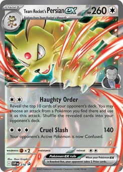 Team Rocket's Persian ex #218, English SVP Black Star Promos promo, reference image