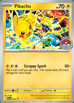 Pikachu #225, English 2025 World Championships winner stamped promo reference image