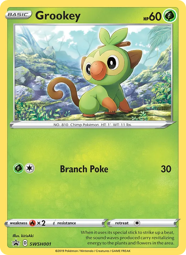 Grookey #SWSH001, SWSH Black Star Holo, TCGdex reference