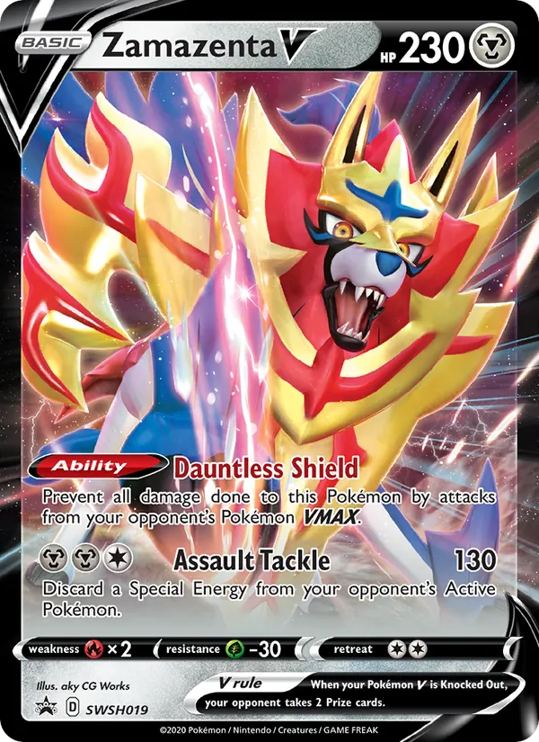 Zamazenta V #SWSH019, SWSH Black Star Holo, TCGdex reference