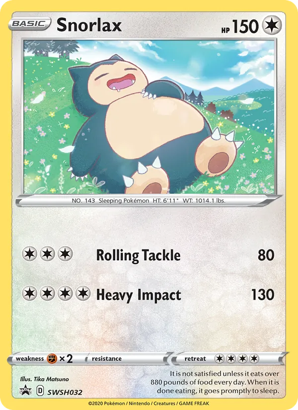Snorlax #SWSH032, SWSH Black Star Holo, TCGdex reference