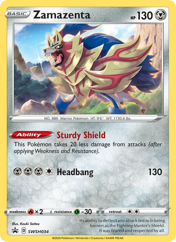 Zamazenta #SWSH034, SWSH Black Star Holo, TCGdex reference