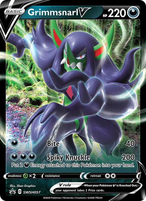 Grimmsnarl V #SWSH057, SWSH Black Star Holo, TCGdex reference