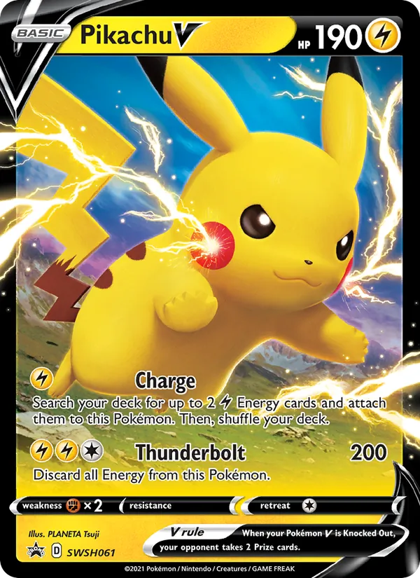 Pikachu V #SWSH061, SWSH Black Star Holo, TCGdex reference