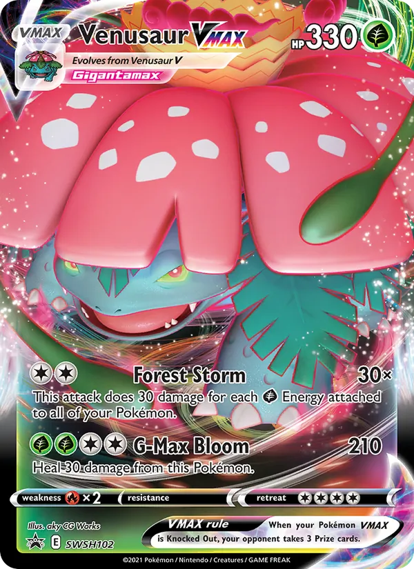 Venusaur VMAX #SWSH102, SWSH Black Star Holo, TCGdex reference