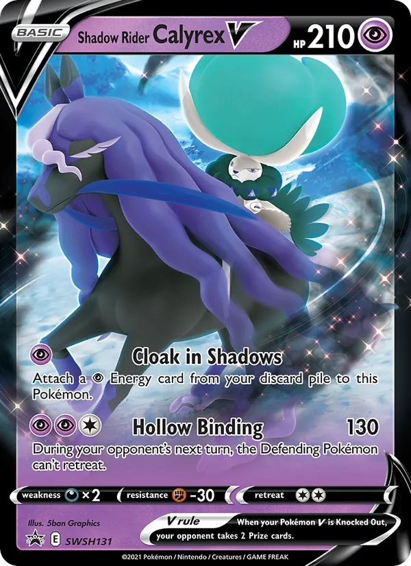 Shadow Rider Calyrex V #SWSH131, SWSH Black Star Holo, TCGdex reference