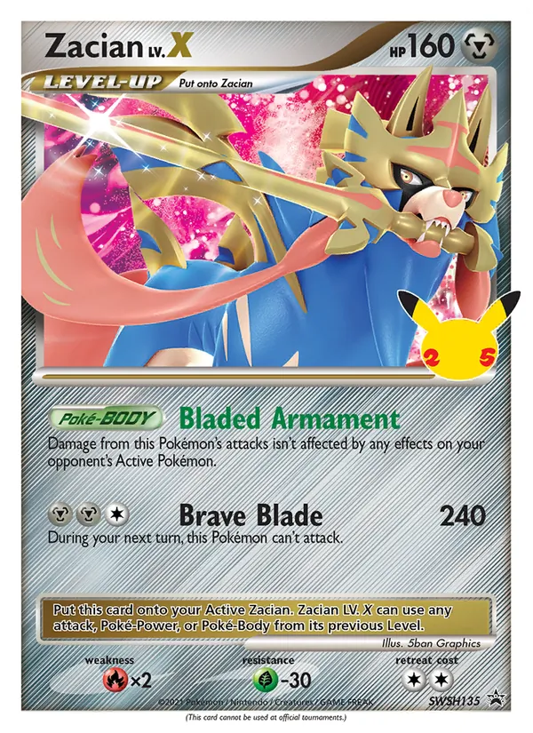 Zacian #SWSH135, SWSH Black Star Holo, TCGdex reference