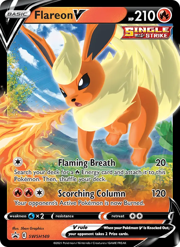 Flareon V #SWSH149, SWSH Black Star Holo, TCGdex reference