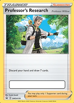 Professor's Research #SWSH178, English promo official card database image (line holo pattern not shown)