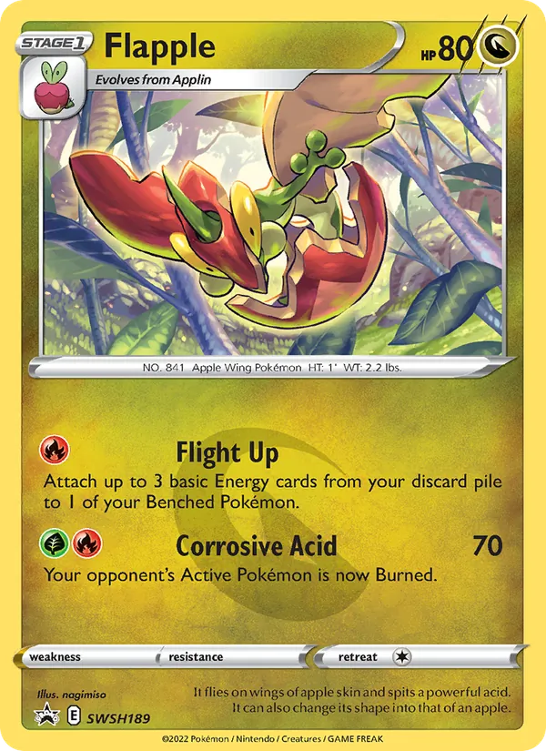 Flapple #SWSH189, SWSH Black Star Holo, TCGdex reference