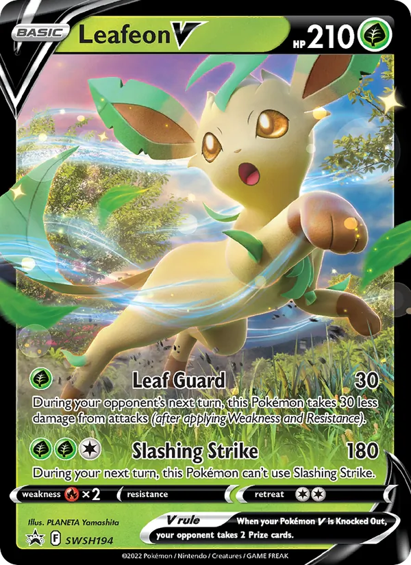 Leafeon V #SWSH194, SWSH Black Star Holo, TCGdex reference