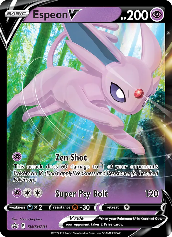 Espeon V #SWSH201, SWSH Black Star Holo, TCGdex reference