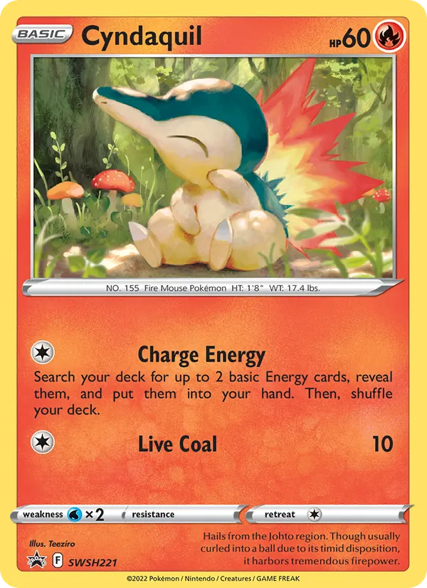 Cyndaquil #SWSH221, SWSH Black Star Mirror Holofoil, TCGdex reference