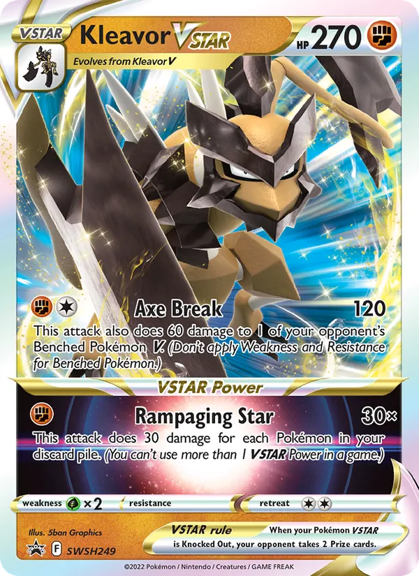Kleavor VSTAR #SWSH249, SWSH Black Star Holo, TCGdex reference